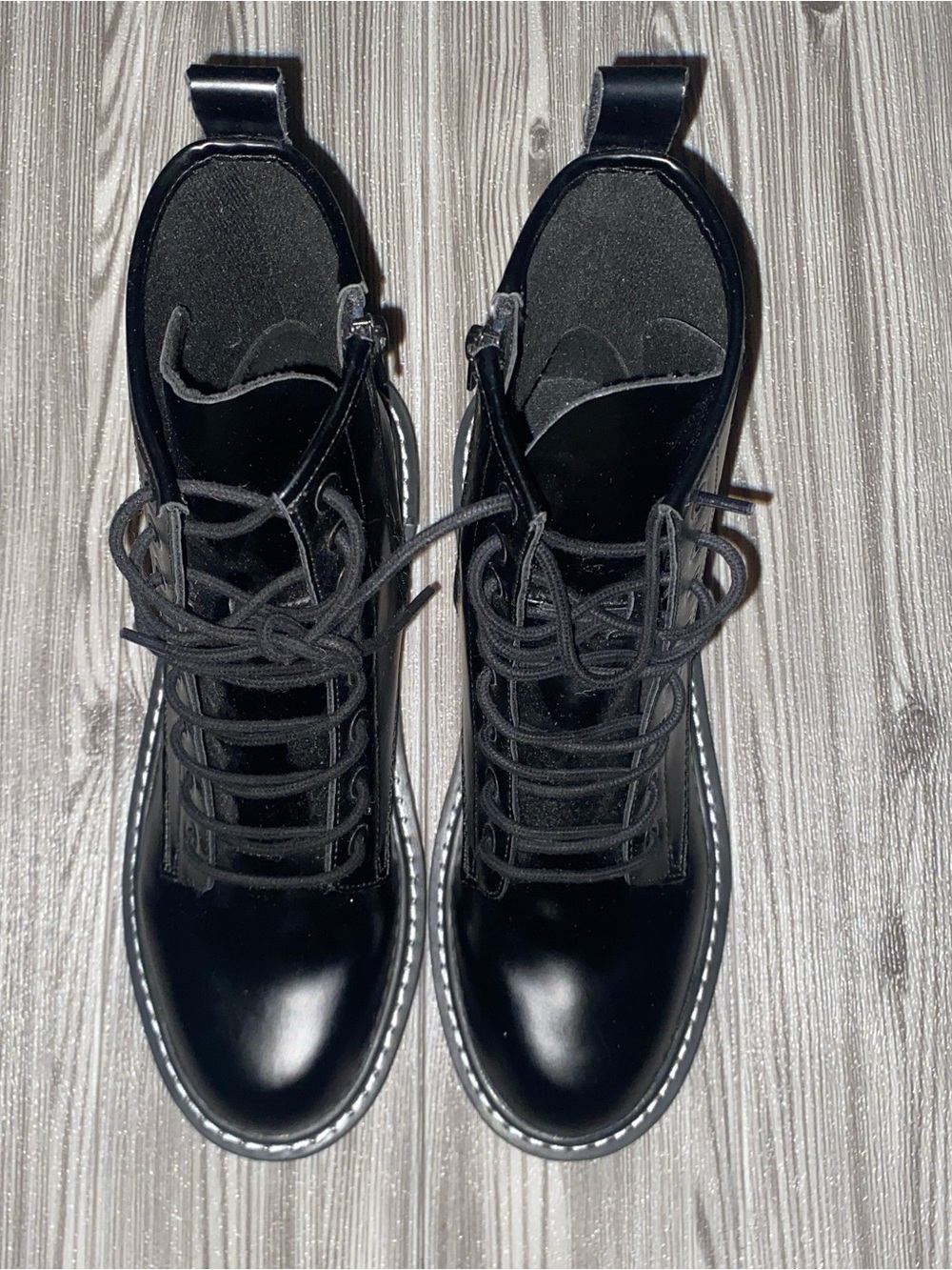 Black Lace-Up Combat Boots
